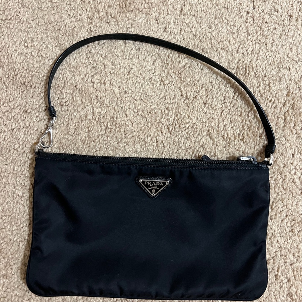 Prada Black Nylon Clutch Wristlet
